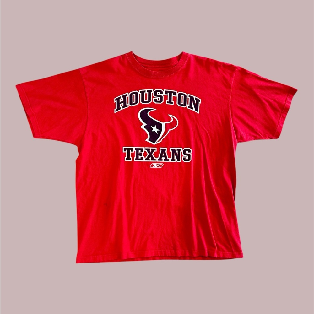 Reebok‎ NFL Houston Texans Red T-Shirt Adult Size XL Graphic Tee Faded Football